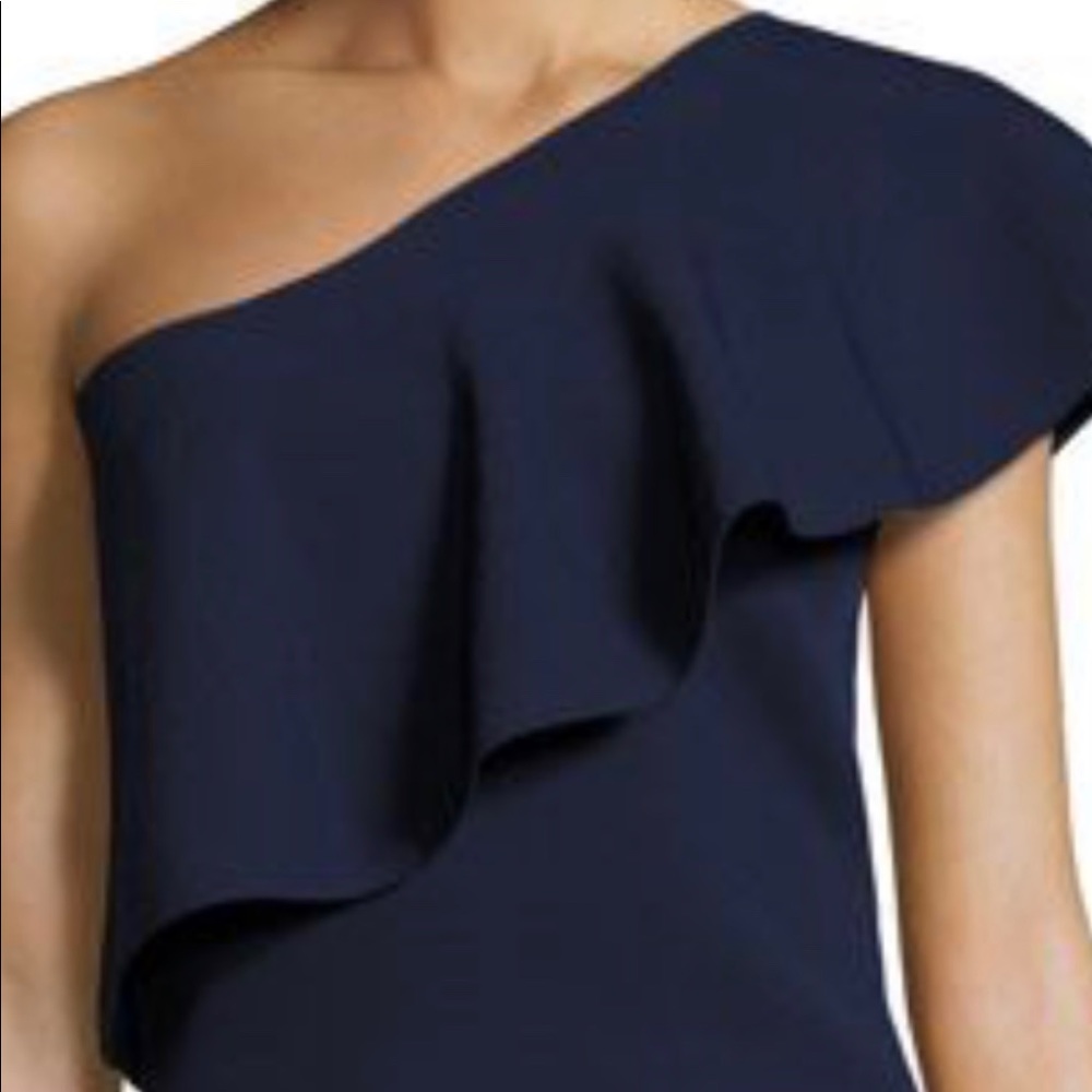 NWT MILLY One-Shoulder Sleeveless Flounce Knit Top